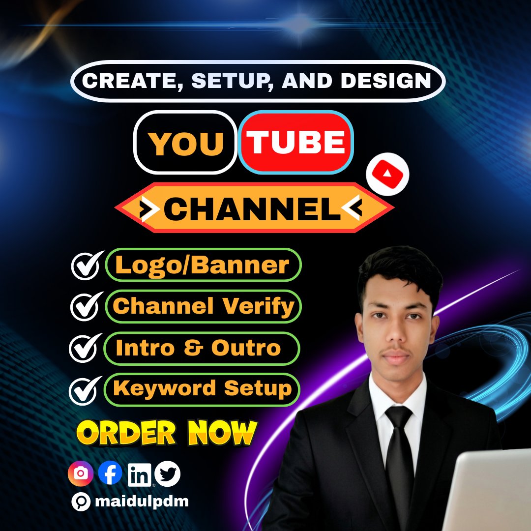 Maidulpdm's tweet image. I will do professional YouTube channel creation, branding, and SEO

#youtubechannel #newyoutuber #youtubetips #contentcreator #youtubegrowth #digitalmarketing #videocontent #youtubemarketing #bengalicreator #youtubesuccess #maidulpdm