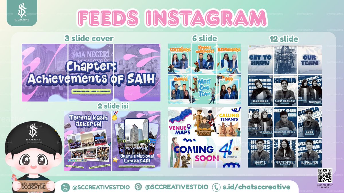 sccreative2's tweet photo. Halo morning! kami open design Infografis, Poster, Moodboard, Layout, PL QR, Twibbon, Logo, Jersey, Chibi, Jaket, Banner, Brosur, Edit Foto, Edit Video, Dll ✨
✅ Req apapun bisa
✅ Free revisi dan konsul
✅ Proses cepat, Trusted 💯
☎️ Wa @sccreativestdio 

#zonauang #zonaba https://t.co/UMLxLLZAQx