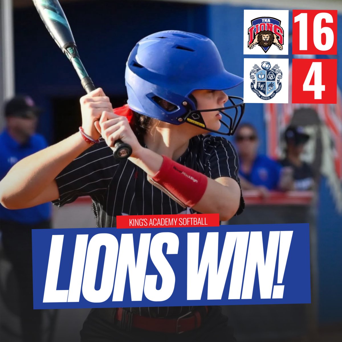 TKALions's tweet photo. The Lions win big over Garcia! Emma Thornton led the way, going 3-3 with 3 RBI. TKA improves to 15-3 on the season. #tkasoftball 🥎
@TKAWPB @pbphighschools @ESPNWestPalm https://t.co/ndYPhM1sGI