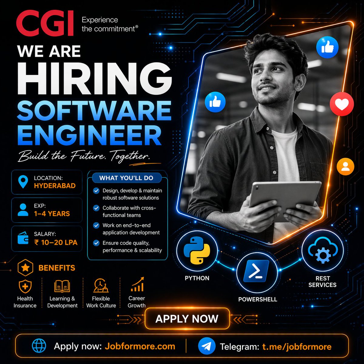 jobformore's tweet image. 🔧 Automation Eng @ CGI!
📍 Hyderabad
🎓 CS Bachelor's 1-4 Yrs
🔥 Python + PowerShell
💰 INR 10–20 LPA
Workflow Magic! ⚙️
#CGI #Automation #HyderabadJobs #Jobformore

Apply: jobformore.com/jobs/cgi-hirin…