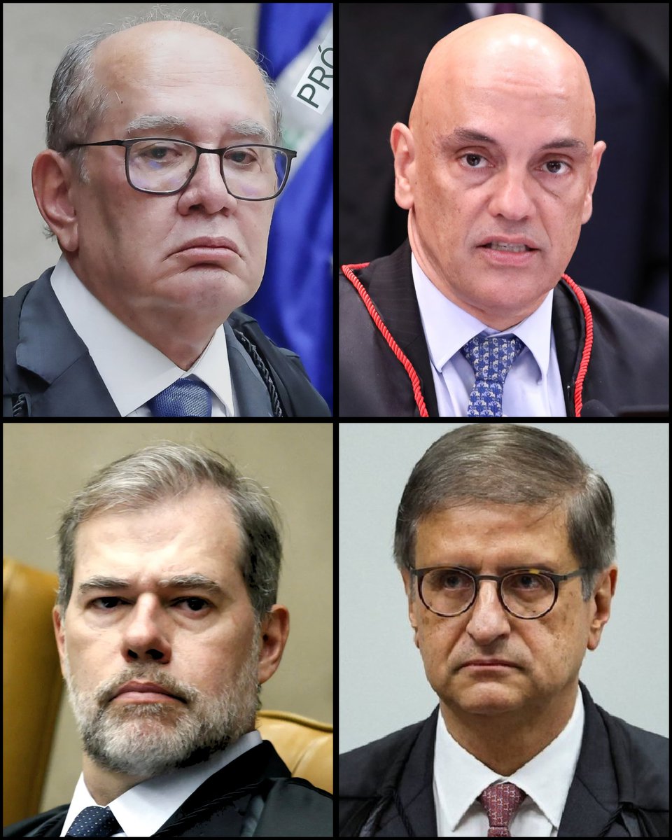 Deveriam ser homens acima de qualquer suspeita, infelizmente não são!
São quatro MARGINAIS, QUADRILHEIROS TOGADOS!