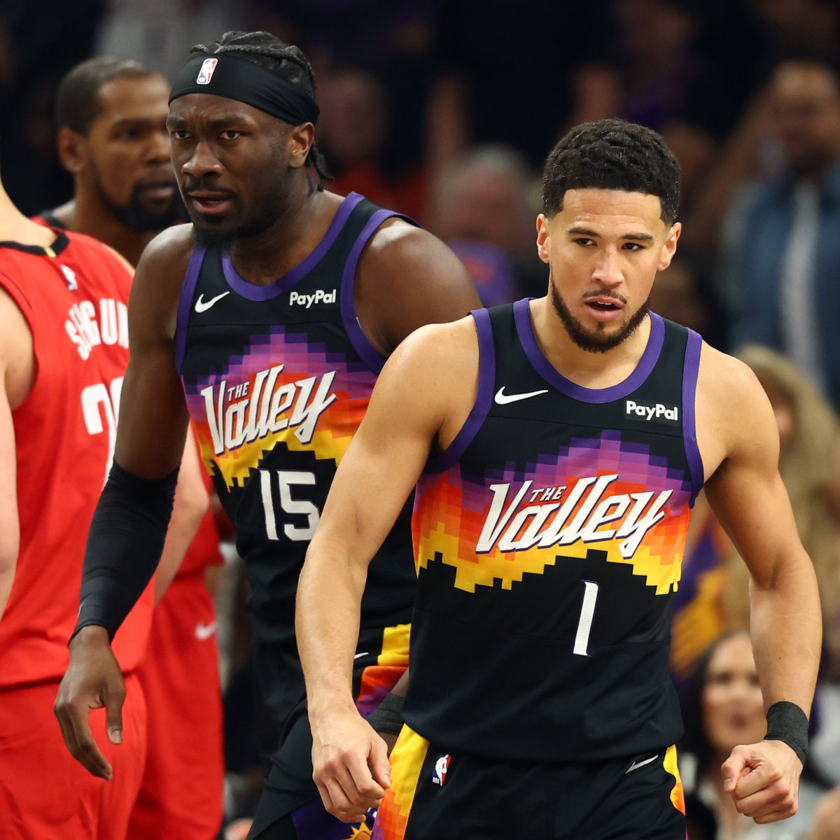 PHNX_Suns's tweet image. Phoenix Suns starting 5 vs Trail Blazers tonight: 

Devin Booker 
Jalen Green 
Jordan Goodwin 
Dillon Brooks 
Mark Williams