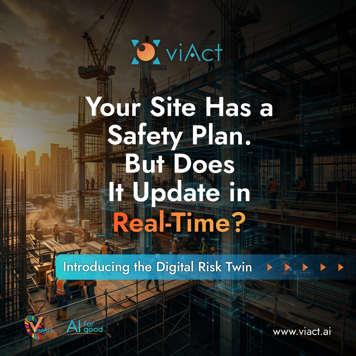 AiViact's tweet photo. Let’s do some uncomfortable math 📊⏱️

2 shifts × 10 hrs = 20 hrs/day
2 audits/shift × 20 mins = 80 mins

That’s just ~4% monitored.
96% of your site? Unseen. Unchecked.

Your safety depends on luck.

#DigitalTwin #EHS #WorkplaceSafety https://t.co/wDAkZ43imM