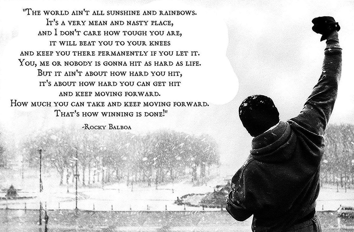 TheRyanLefler's tweet photo. @LucilleBurdge "Today's pain is tomorrow's power"

"When you feel like giving up, think of all the people who would like to see you fail"

And of course the "Rocky Speech": https://t.co/QPhQSMihuY