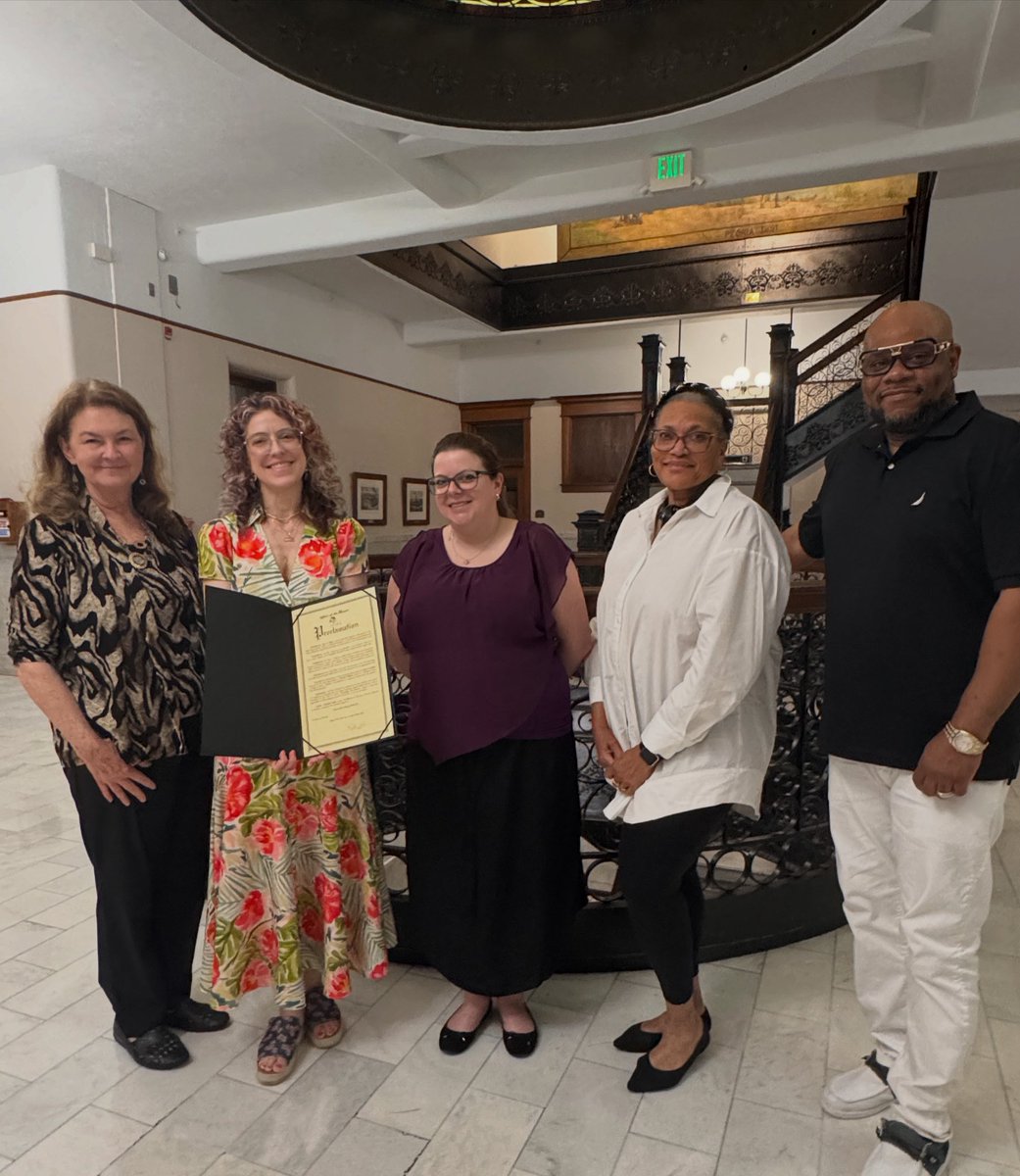 Jane Genzel,  Housing Commission, Bree Muehlbauer, Housing Commission, Nicole Morrow, Housing Coordinator for the City, Cheryll Boswell, Vice Chair of the Housing Commission, &amp; Lamont Carroll,  Housing Commission received a proclamation for Fair Housing Month.