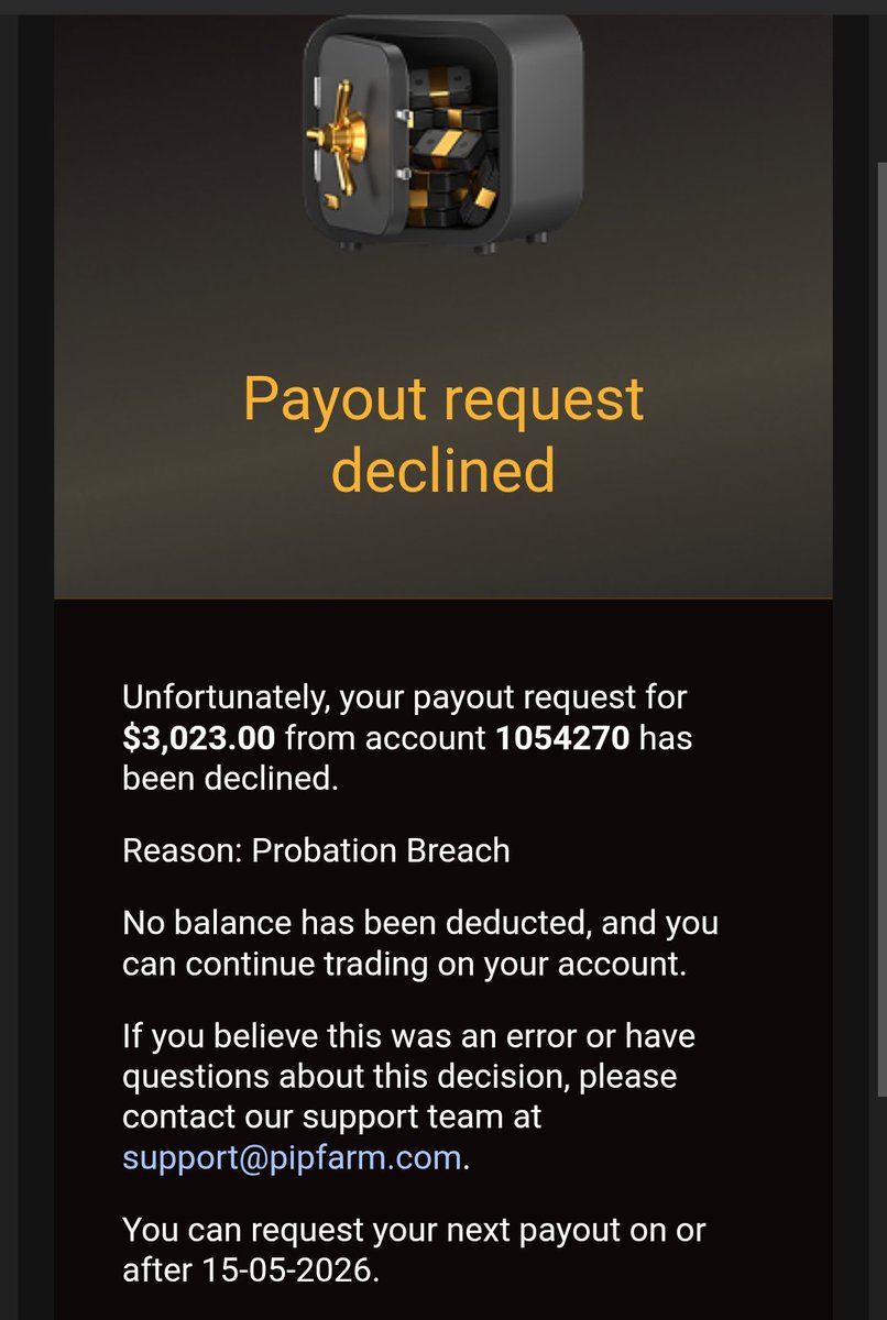 kalbotrades's tweet image. 2nd payout declined. @thepipfarm @Jamesglyde .