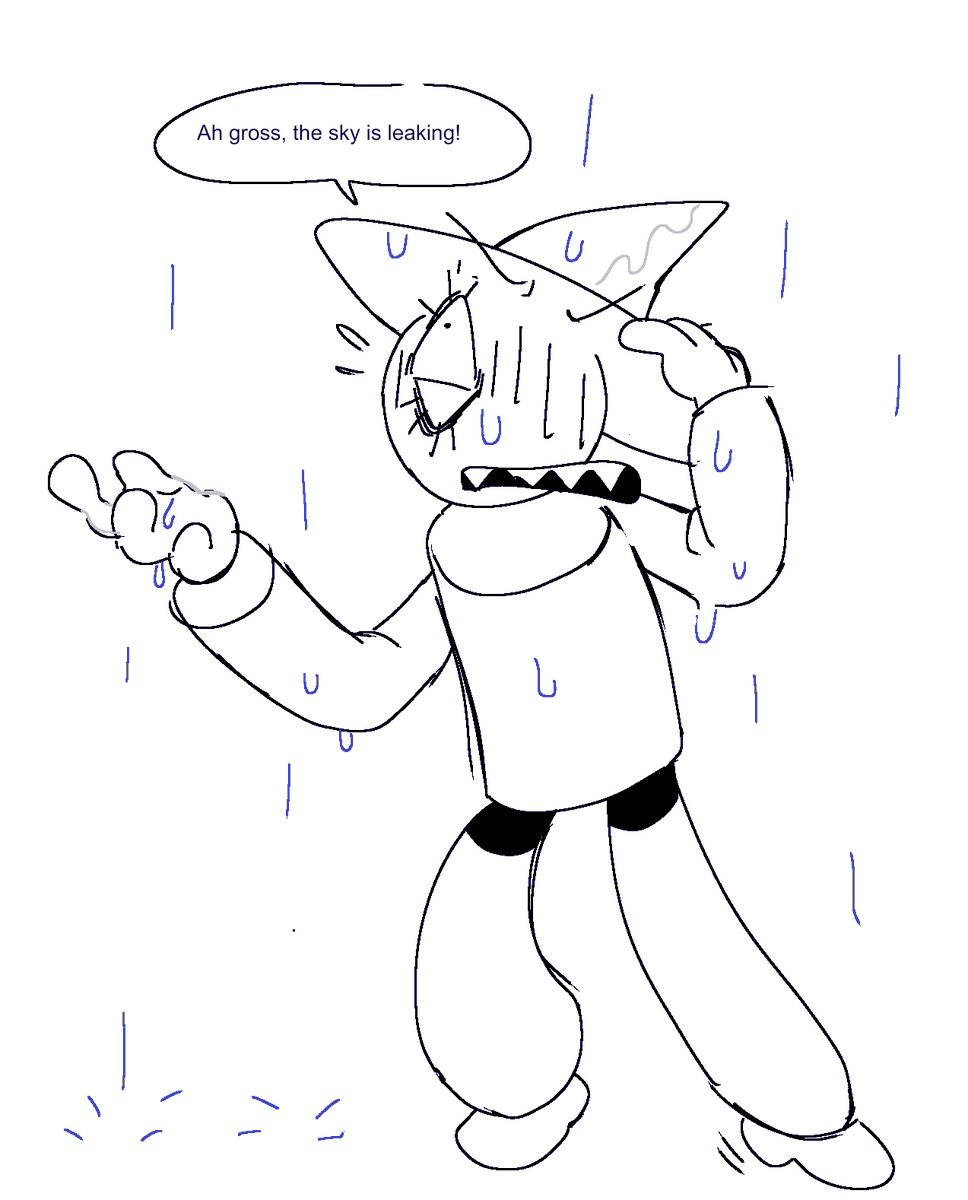 Half_jokingly's tweet image. expunged doesn't know what rain is here's how I think they'd react to rain for the first time