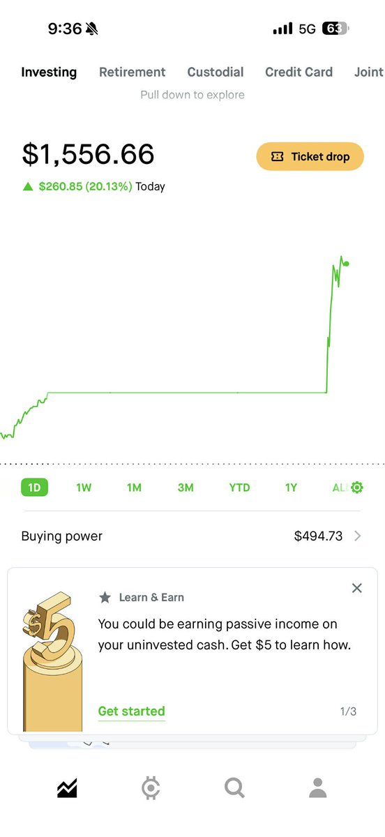 followflowplay's tweet photo. $1556 new high on challenge account. From $800.00 I do not go for 0dte and I do not aim for big. All I want is to slowly grow this. https://t.co/tIu7MnQCSA