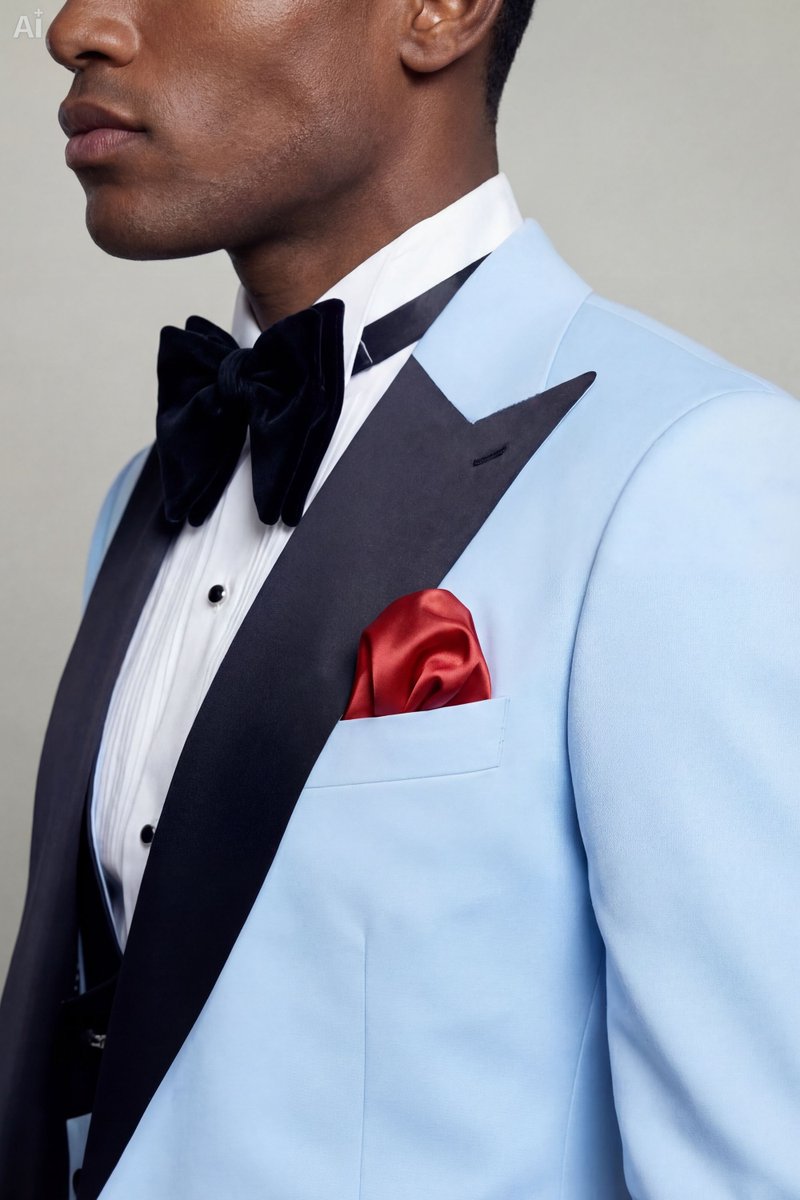 GentlemansGuru's tweet photo. Light blue tone. Black satin contrast. Peak lapel structure.
The Gentleman’s Guru Light Blue Tuxedo built for modern elegance.
#Menswear #WeddingStyle #FormalLook #StyleInspo #ModernGentleman https://t.co/oMrsp6ekVK