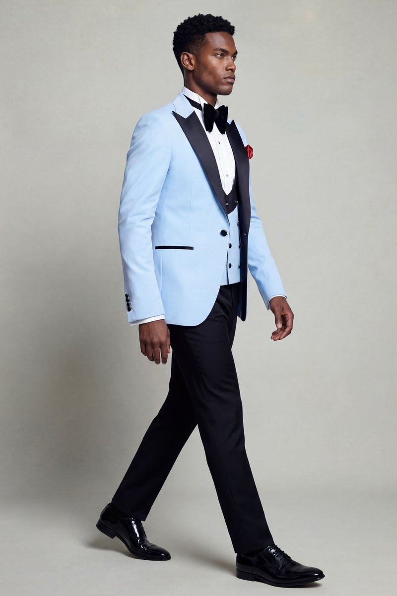 GentlemansGuru's tweet photo. Light blue tone. Black satin contrast. Peak lapel structure.
The Gentleman’s Guru Light Blue Tuxedo built for modern elegance.
#Menswear #WeddingStyle #FormalLook #StyleInspo #ModernGentleman https://t.co/oMrsp6ekVK