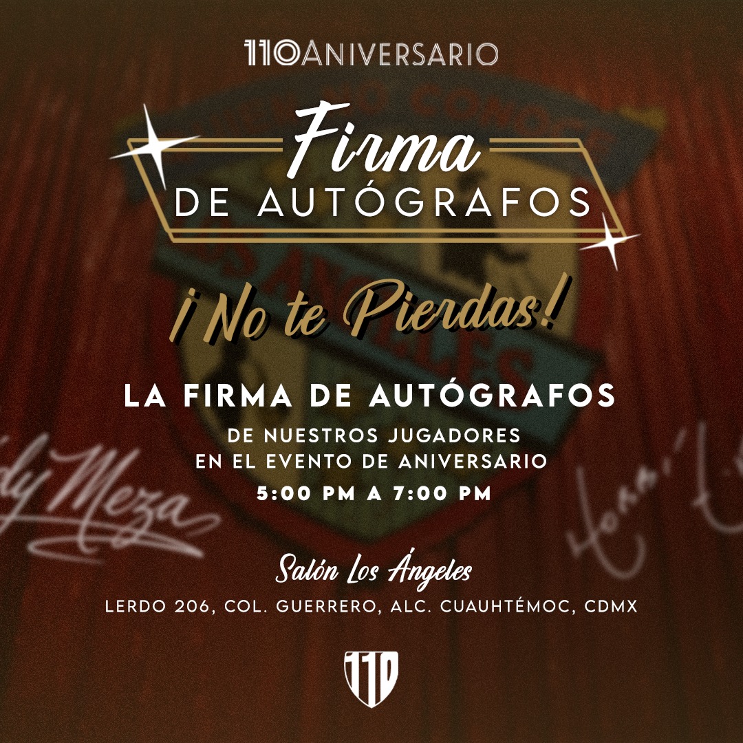 Como parte de los festejos por nuestro 110 aniversario, queremos celebrar junto a ustedes.
Los invitamos a la firma de autógrafos con nuestros  jugadores, un espacio para convivir, agradecerte y compartir la pasión que nos une desde hace más de un siglo.

#110Aniversario