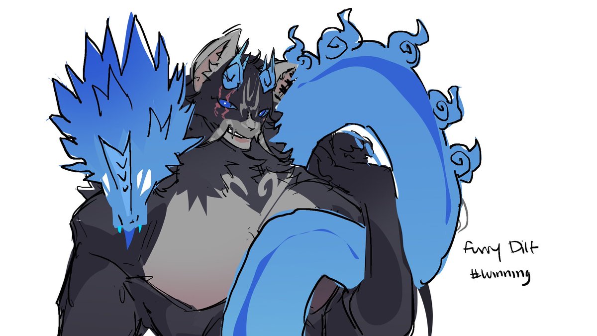 furry acquired.. i need to draw him more immediately #art #ocart