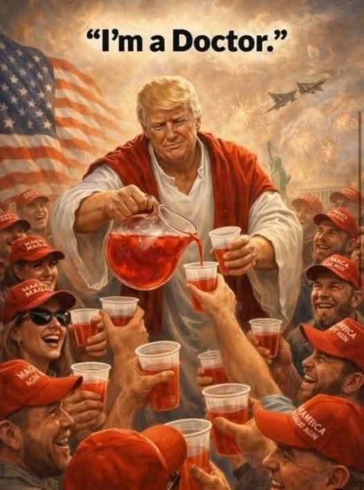 Homeless_Witch's tweet photo. Hey @DonaldTrump someone fixed this for you. Kool-aid included https://t.co/oM9yUFZNFE