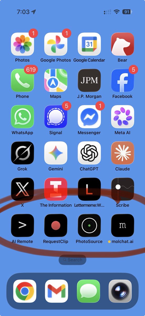 lessin's tweet image. Now i am just rolling the apps i want just for myself / i don't even care about TestFlight anymore or app review (the bad parts) - just make what i need for myself and command-r it onto my phone.  done. wild future we live in.