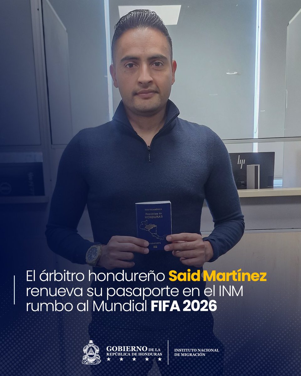 MigracionHND's tweet photo. Como parte de su preparación para representar al país en la Copa del Mundo FIFA 2026, Said visitó las instalaciones del Instituto Nacional de Migración (INM) para realizar el trámite de renovación de su pasaporte, documento esencial para su participación en la justa mundialista. ⚽🛂🌍

Durante su visita, destacó la calidad y agilidad del proceso, y señaló que la atención brindada por el personal del INM fue fundamental para completar cada etapa del trámite sin contratiempos. 🤝

#Migración #Honduras