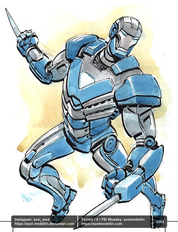 AxelMedellin's tweet image. #dailydrawing 5383 #dibujodiario #drawingoftheday #ironman #mark30 #tonystark #avengers #mcu #marvelcinematicuniverse #fanart #watercolor #penandink #traditionalart