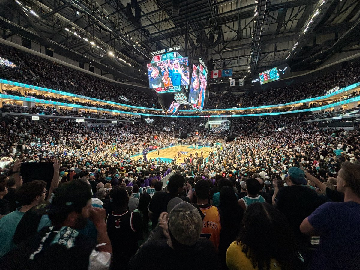 Also tonight…

Tonight's attendance - 19,698 - is the highest EVER at <a href="/spectrumcenter/">Spectrum Center</a> for a #Hornets game, per <a href="/HornetsPR/">Charlotte Hornets PR</a>.

It also marks the 16th straight sellout. <a href="/wsoctv/">WSOCTV</a>