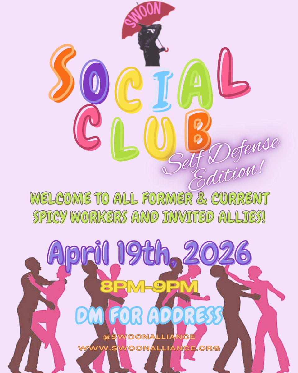 SWOONalliance's tweet image. This Sunday night we will be having a special social! A trained friend of ours has volunteered to teach us a few defense maneuvers we can use where we may need it most! As usual, send us a private message for the address ❤️ see ya there
#swoonsocial #swoon #swoonalliance