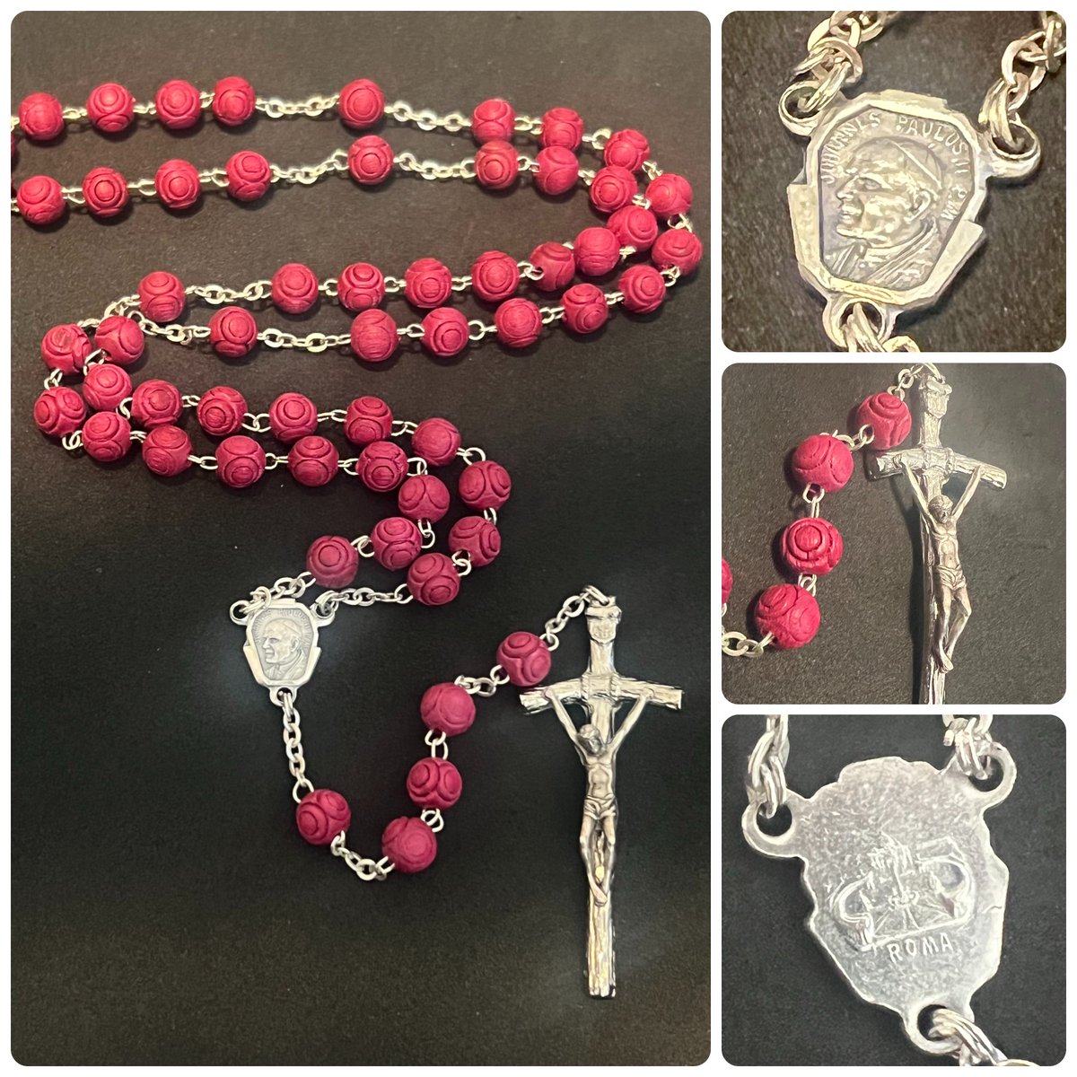 TeriE's tweet photo. VINTAGE #PopeJohnPaul II PM Rosary Carved Rose #ScentedBeads Signed Roma #Italy
https://t.co/QJmF3vIbgq
#RomaItaly #vintagerosary #prayerbeads #catholicrosary #rosescented #religiouscollectibles #vintagejewelry #rosarybeads #roses #carvedroses #rosescented #praytherosary #beads https://t.co/FGQFgoQFOR