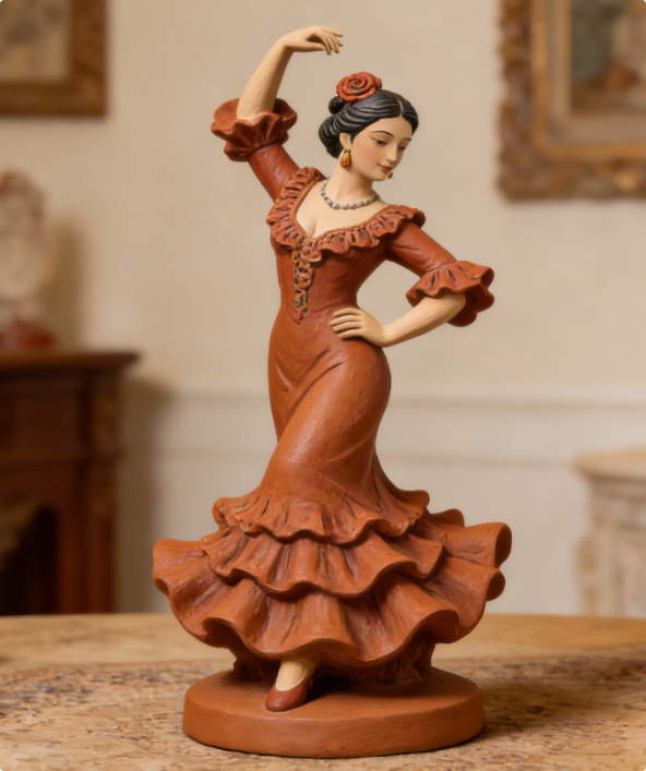 jhbresincrafts's tweet image. 🔥 Flamenco Dancer Statue: Where Passion Meets Craft #HandcraftedStatue #SpanishDecor #HomeDecor curve of this flamenco dancer statue tells a story of fiery Spanish soul.From the ruffled dress to the rose in her hair, every detail is handcrafted to capture the raw energy