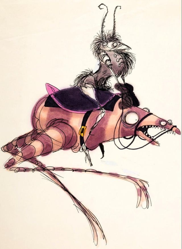 horrormuseum's tweet image. Walt Disney Studios didn't have a bloody clue what to do with 23-year-old Tim Burton when he worked on THE BLACK CAULDRON

They didn't use any of his concept art, and they fired him not long after.