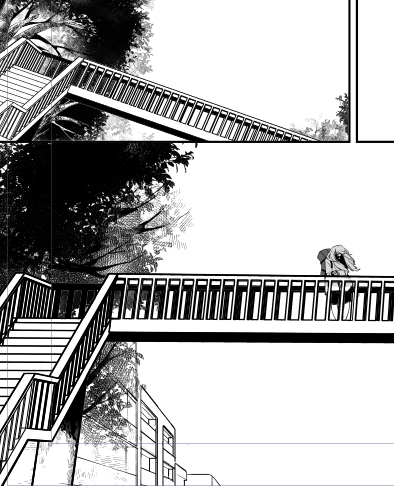 背景作るの、ハマったら本当に楽しい～
素材も使いながらやってるので描くというより作るという感じ。 