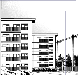 背景作るの、ハマったら本当に楽しい～
素材も使いながらやってるので描くというより作るという感じ。 