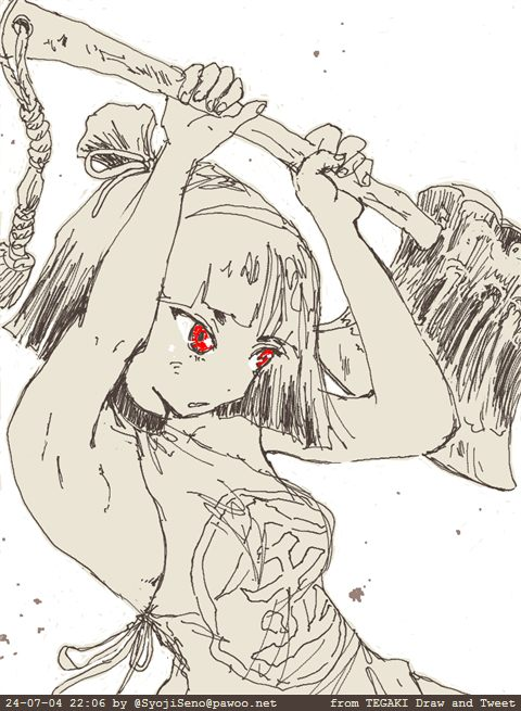 「ハラヘッタなぁ。適当な熊でもいないかしら。」
#tegaki_dt #Archive
熊はタンパク源。 