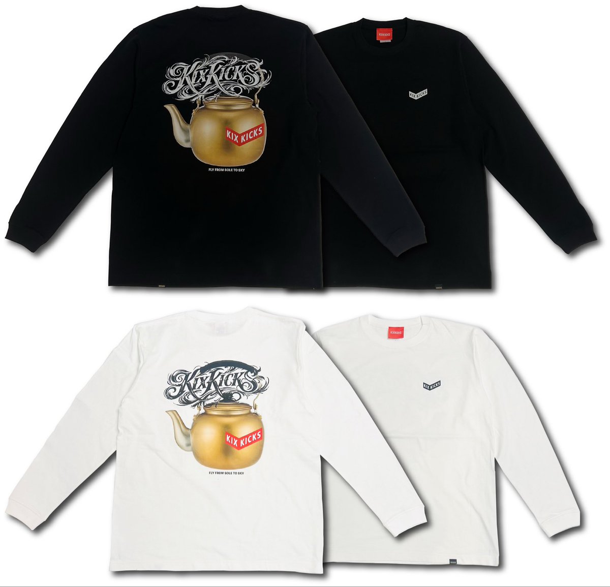 KIXKICKS_Jpn's tweet image. YAKAN SCRIPT L/S TEE

COLOR : BLACK WHITE

2026 4.17(Fri) 12:00からKIXKICKS 実店舗にてリリース

2026 4.18(Sat) 20:00からKIXKICKS ONLINE STOREにてリリース

#pot
#SCRIPT
#KIXKICKS
#lstee