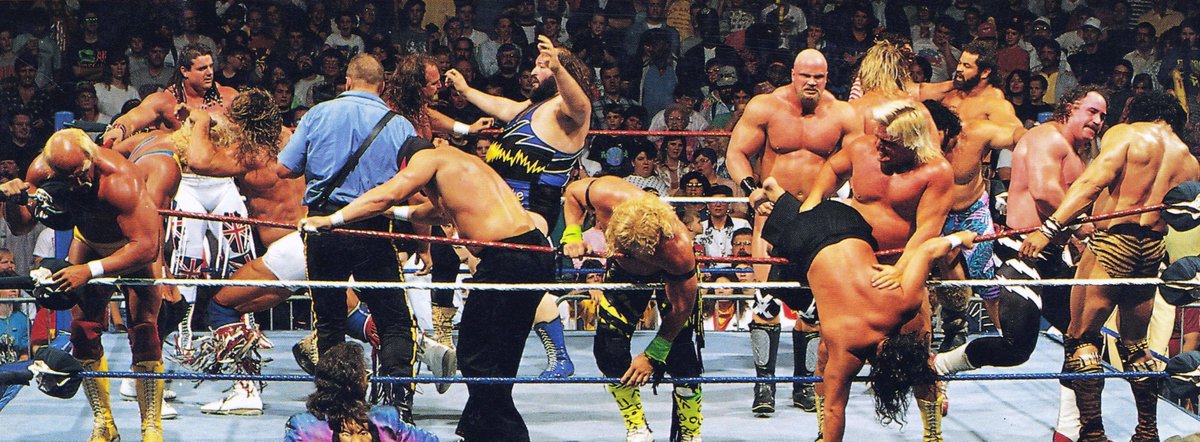 WWFWrestling1's tweet image. On this day in 1991: Mr. Perfect was victorious in a 20-man Battle Royal at the Omaha Civic Auditorium. Aired on Saturday Night's Main Event, April 27, 1991. #WWF #WWE #SNME #BobbyHeenan #MrPerfect