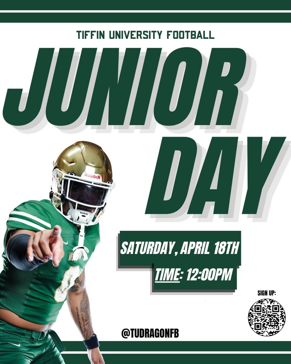 RJB3342's tweet photo. Thank you @coachrufenerTU for the junior Day and spring game invite excited to learn more about Tiffin and there amazing program. https://t.co/fskaZqzcrc