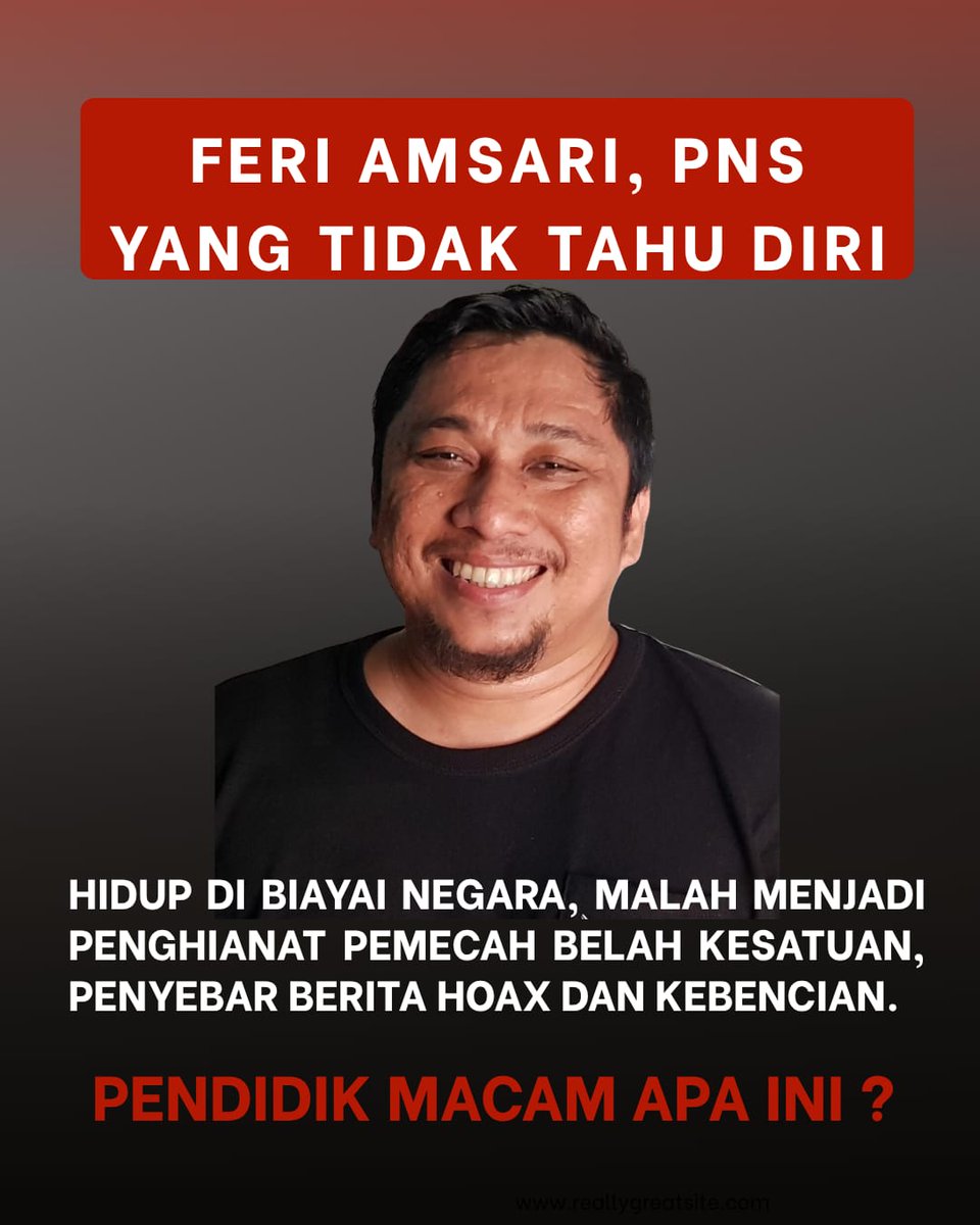 Pugalu15's tweet image. Perilaku Feri Amsari yang dinilai kurang patut sebagai ASN perlu  mendapat perhatian serius dari pihak berwenang demi tegaknya keadilan  publik. #FeriAmsari #Etika