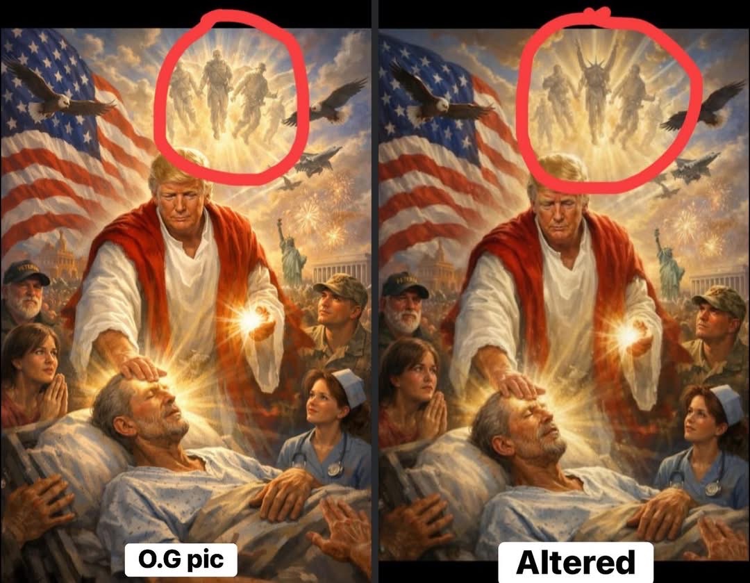 TraeCollier's tweet photo. @ProjectConstitu 🙄🙄🙄 uhmmm…then there’s this
Nick Adam’s created the meme in February. Trump just used it. Also, someone (not Trump ) photo shopped the demon in. 🙄trouble makers, all of you https://t.co/rhQ0jNGPoF