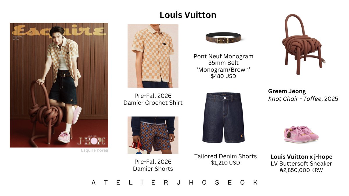 atelierjhoseok's tweet image. j-hope for Esquire Korea Magazine

House Ambassador j-hope wears @LouisVuitton on the cover of the May 2026 issue.

The #LouisVuitton Pre-Fall 2026 collection is not yet released.

#jhope #jhopexEsquire #ESQUIREKOREA
#제이홉 #jhopefashion #jhopexLouisVuitton #GreemJeong