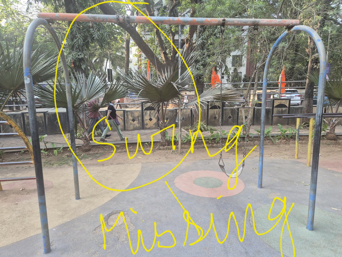 Broken floor cushions, missing swing - 3rd reminder
Location : Sandu garden, Chembur east