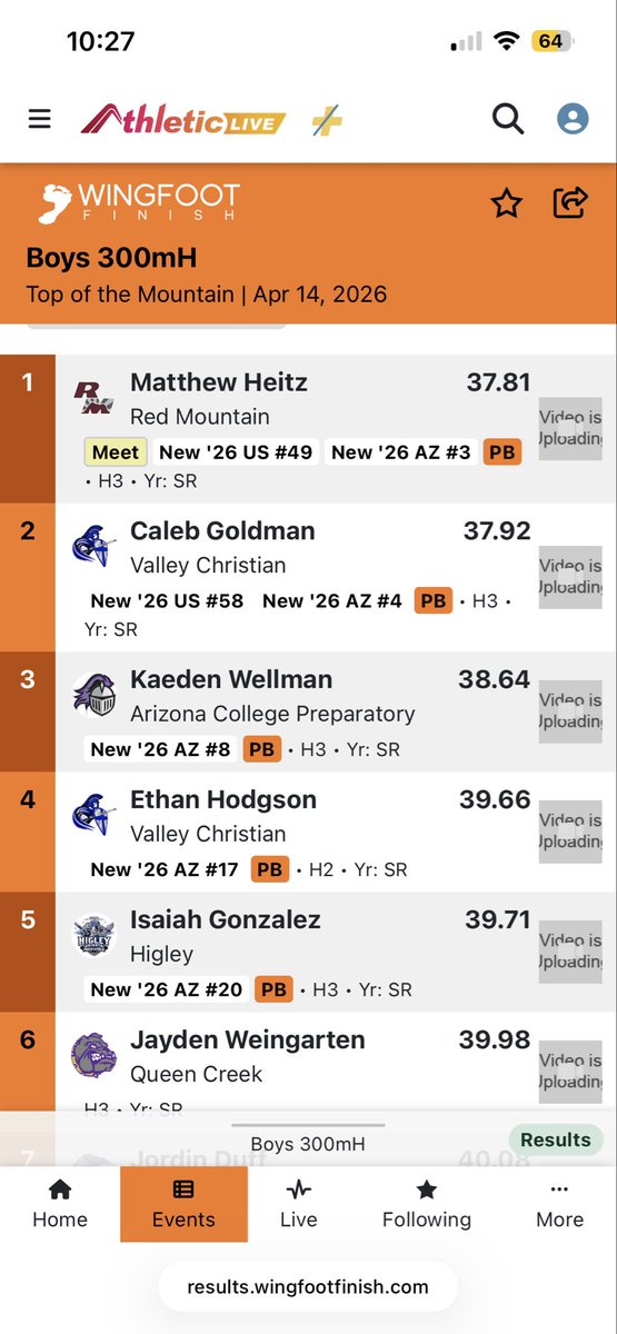 DMehlhorn's tweet image. Caleb Goldman smashes his own 300 hurdle record with a time of 37.92! #track  @vctrojans