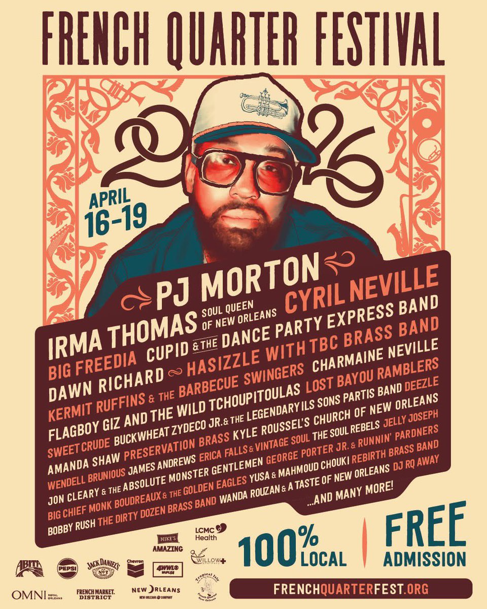 PJMORTON's tweet photo. New Orleans, I’m home! @FQFestNOLA this Friday! Need to see all my family out there. Of course it’s totally FREE! See you soon. ⚜️🎹🎤 https://t.co/lno9EzGtTn