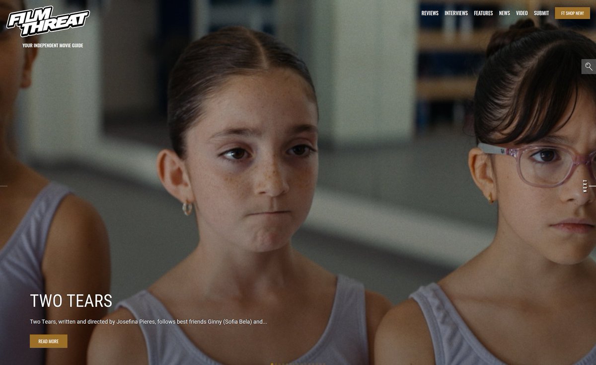 FilmThreat's tweet image. “Perplexed by the curse, Ginny and Deana ask their instructor, Miss Maia, who brushes it aside…” Bobby LePire finds the emotional honesty of Two Tears.
filmthreat.com/reviews/two-te… #SupportIndieFilm #Drama #TwoTears #Ballet #Short