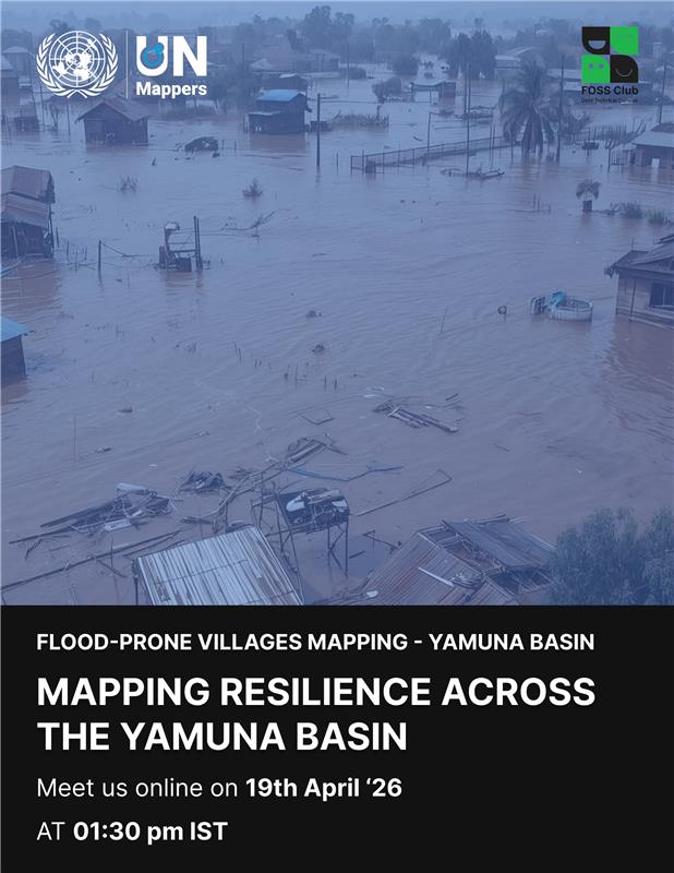 UN_Mappers's tweet photo. 🌊 Mapping Resilience Across the Yamuna Basin 🗺️
A joint initiative by #UNMappers and The FOSS Club.
📅 19th April
⏰ 1:30 PM IST
🌐 Online (Jitsi)
🔗 Join here:
https://t.co/uf0wKgr6Cu
#UNMaps #OpenStreetMap #humanitarianmapping #mapping #openmapping #foss #foss4g #opensource https://t.co/fCsCwHN21R