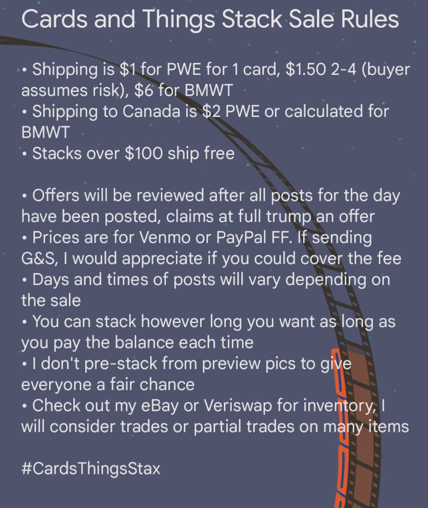 We're back with a stack sale this Thursday and Friday!

Mix of fun 90s inserts, vintage/ nonsports, cool patches, modern stars

Retweet this tweet for your chance at $20 stack credit!

See pinned for rules/ shipping
#CardsThingsStax