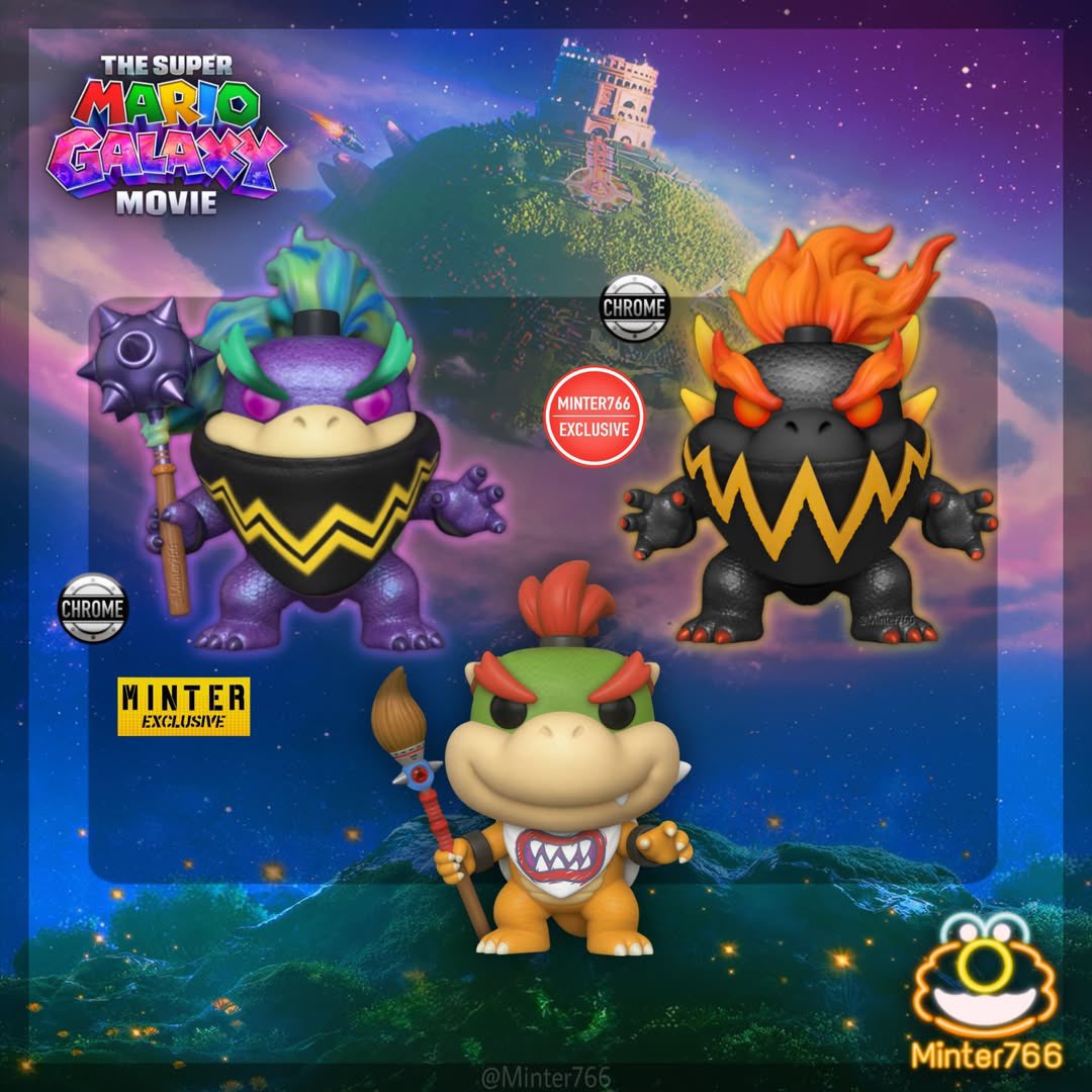 JonFunkos's tweet image. The Super Mario Galaxy Movie - Wonder Bowser Jr., Fury Bowser Jr., and Bowser Jr.!

Concepts by @mint3.d (IG) 

#Funko