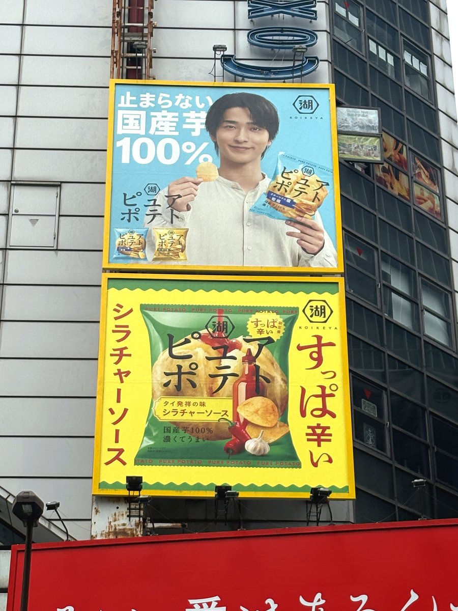 T*e様 ピュアポテト 横浜流星　販促物　ポスター　ボード 原宿・明治通りで湖池屋「ピュアポテト」の新しい屋外広告を発見🥔起用