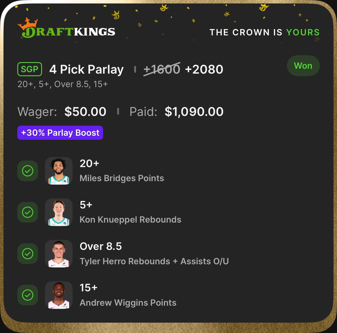 NBA playoffs are back. You know what that mean! We green. 💰💰

We just getting started! ✅🍀✨

Cash App to a random like ❤️

Use code “WIN” and get 50% off all silver subs: dubclub.win/r/p/pri-9vwpa/…
