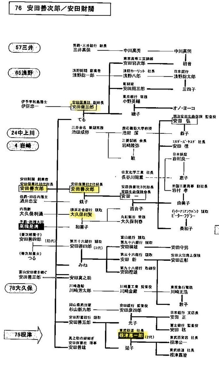 安田財閥 家系図(01)