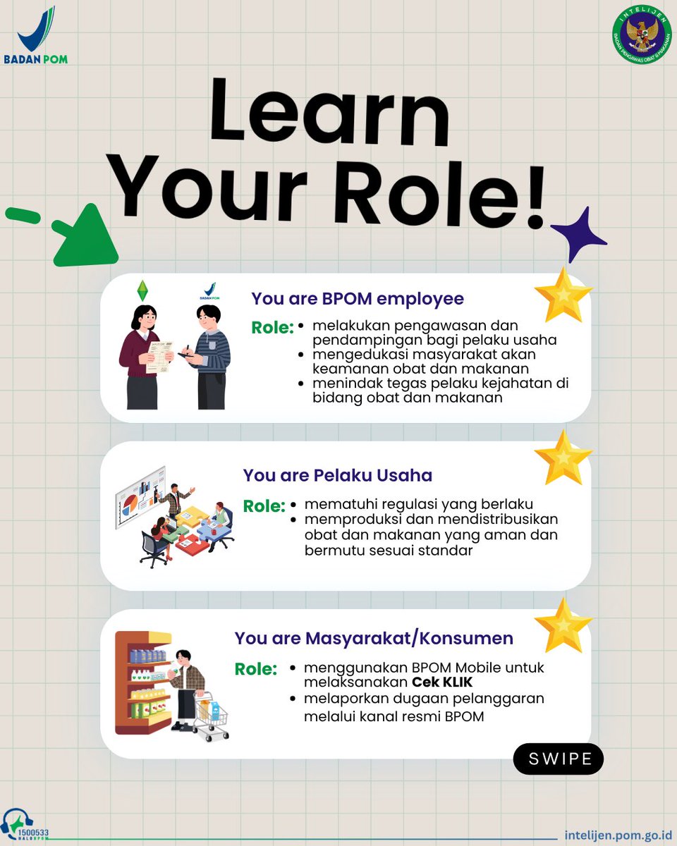intelijenbpom's tweet photo. Mari bersinergi, dimulai dari langkah terkecil dengan #CekKLIK yaa ✅️

#StayKLIK
#StaywithBPOM https://t.co/tlXuLNviaz