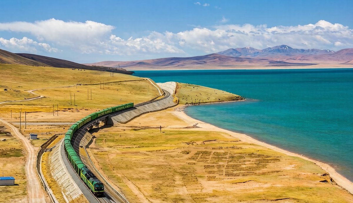 HimalayaTouch_'s tweet image. This year marks the #20th anniversary of Qinghai-Xizang Railway’s full operation. As of April 13, 2026, the total freight volume transported in and out of Xizang has surpassed #100million tons, fueling the region’s economic vitality.
#QinghaiXizangRailway #SkyRoad