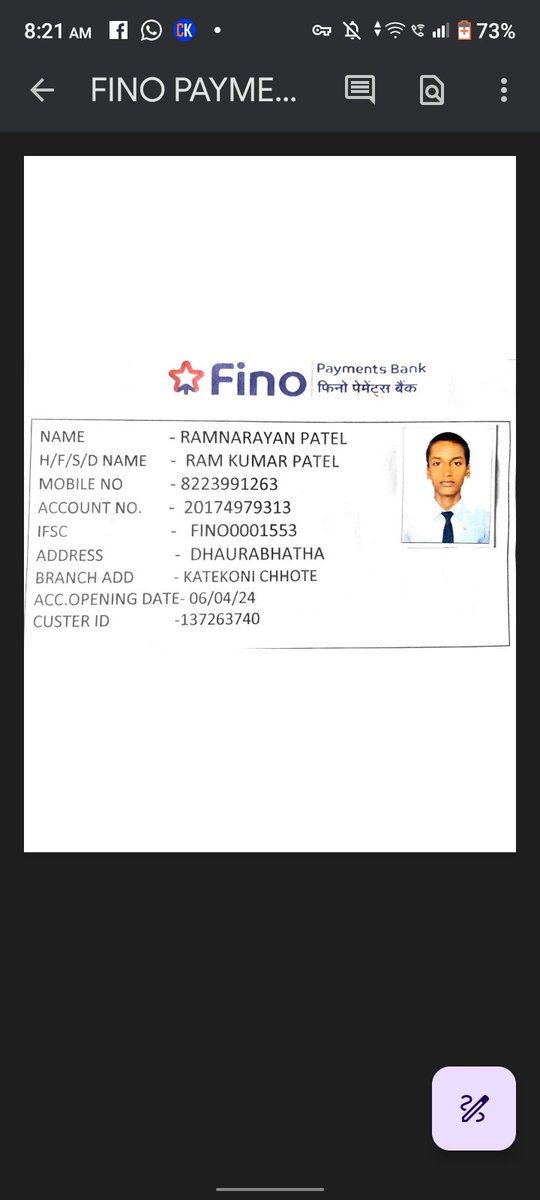 mr_ramnarayan's tweet photo. @FinoPaymntsBank I am unable to add money in Fino Bank Account. And unable to receive any payment please help me. https://t.co/Lq87pTjitN