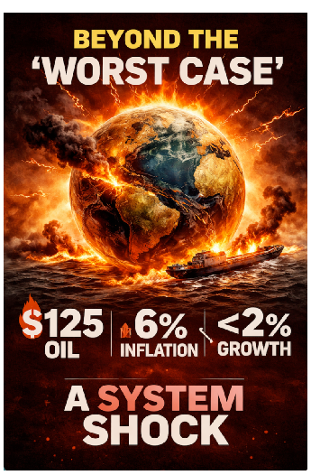 aeberman12's tweet image. The IMF’s “worst case” isn’t the worst case at all @ianbremmer 

It’s a model that assumes containment.

A prolonged Hormuz disruption is a system shock, not just $110–$125 oil.

History says that’s where nonlinear outcomes begin, not end.

#Oil #Energy #Geopolitics
