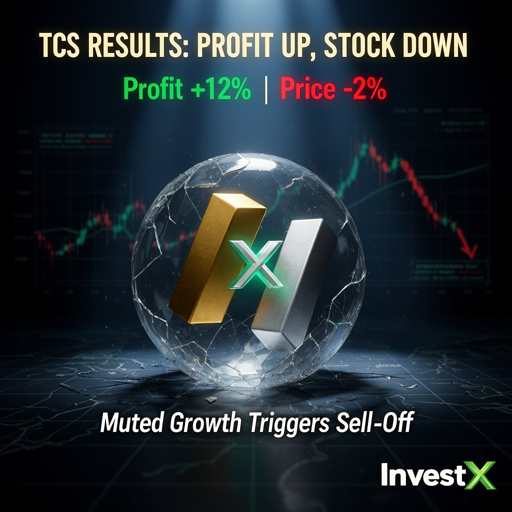 Invest_X1's tweet image. TCS Q4 Earnings: Strong Profits, Weak Growth Narrative.

Shares dropped 2% despite a 12% YoY profit surge. Markets punished the stock over muted sequential growth and AI fears.

Read the full breakdown: investx.world/wraps/11841

#TCS #ITServices