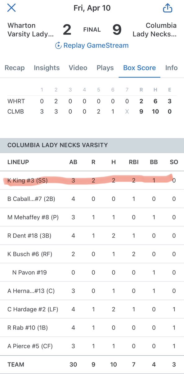 KamrynKing2029's tweet image. #d1softball #freshman #neverquit #teamplayer #ladyssoftball #ladiessoftball #ncaasoftball